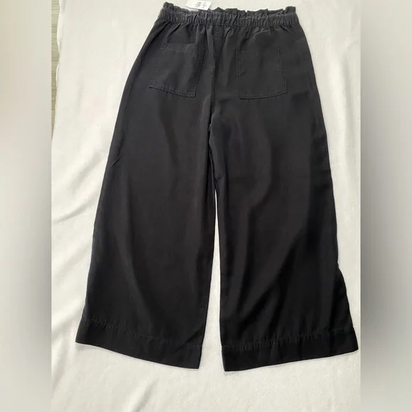 NWT Loft Black Cropped Wide Leg Lightweight Pull On Pants Size M #1519 - Picture 8 of 13